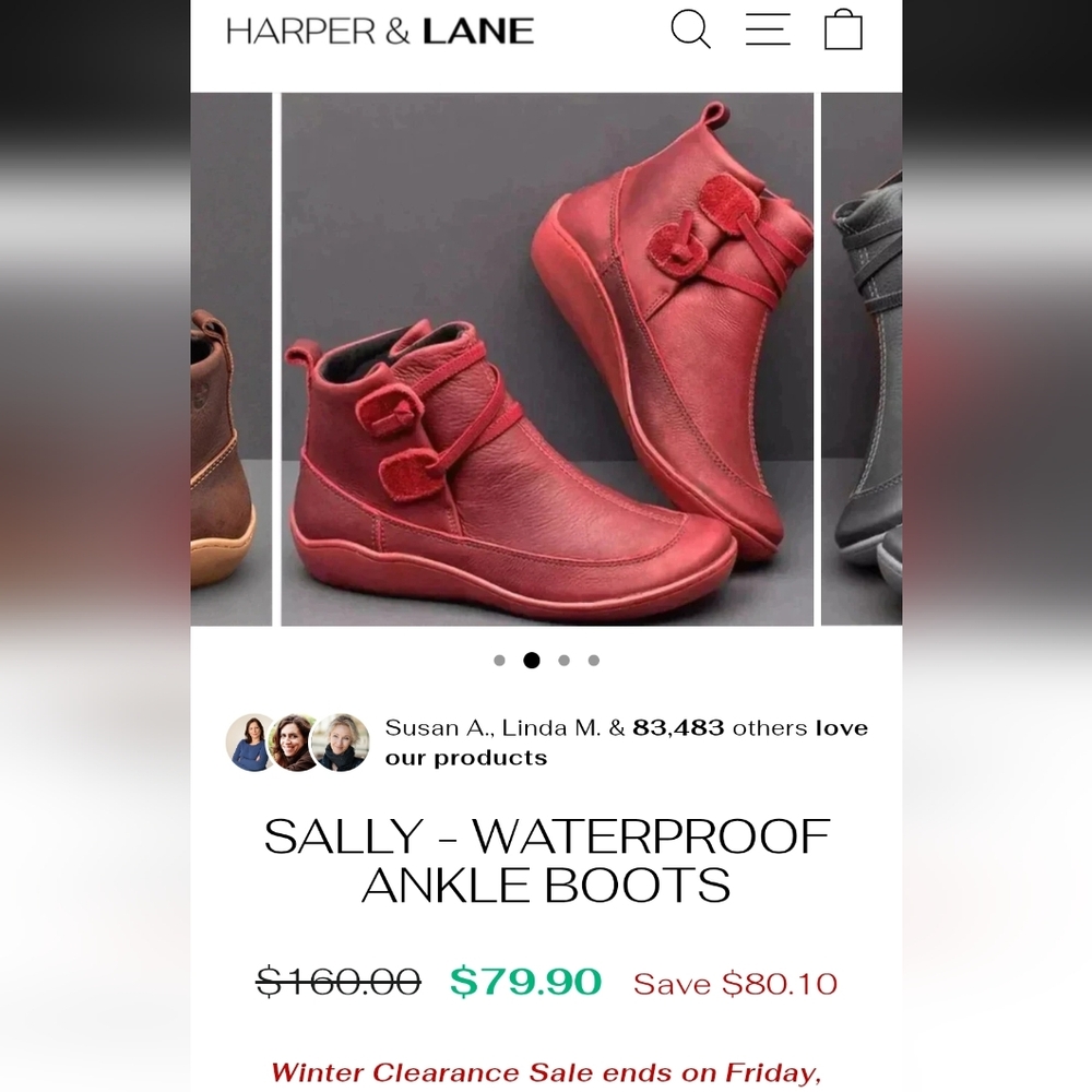 Sally Waterproof Red Women's Shoes